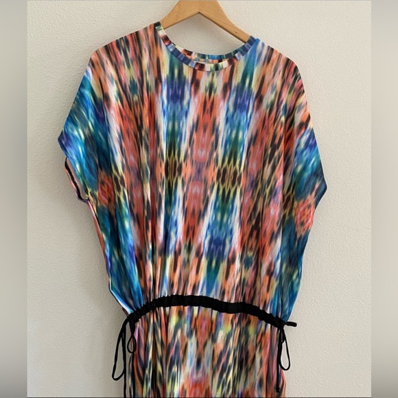 Zara Multi Color Drop Waist Kaftan Tunic Dress Med - Picture 4 of 4